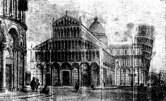 Рис. 19. Баптистерий, собор в кампаниле в Пизе.